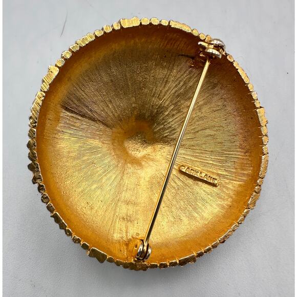 Vintage Park Lane Silvertone & Goldtone Round Dome Brooch Pin - Picture 5 of 5